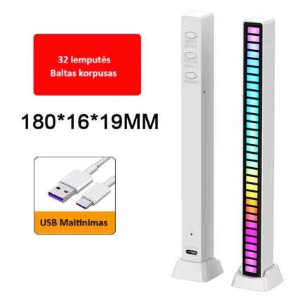 Į muzikos ritmą reaguojanti RGB LED lempa